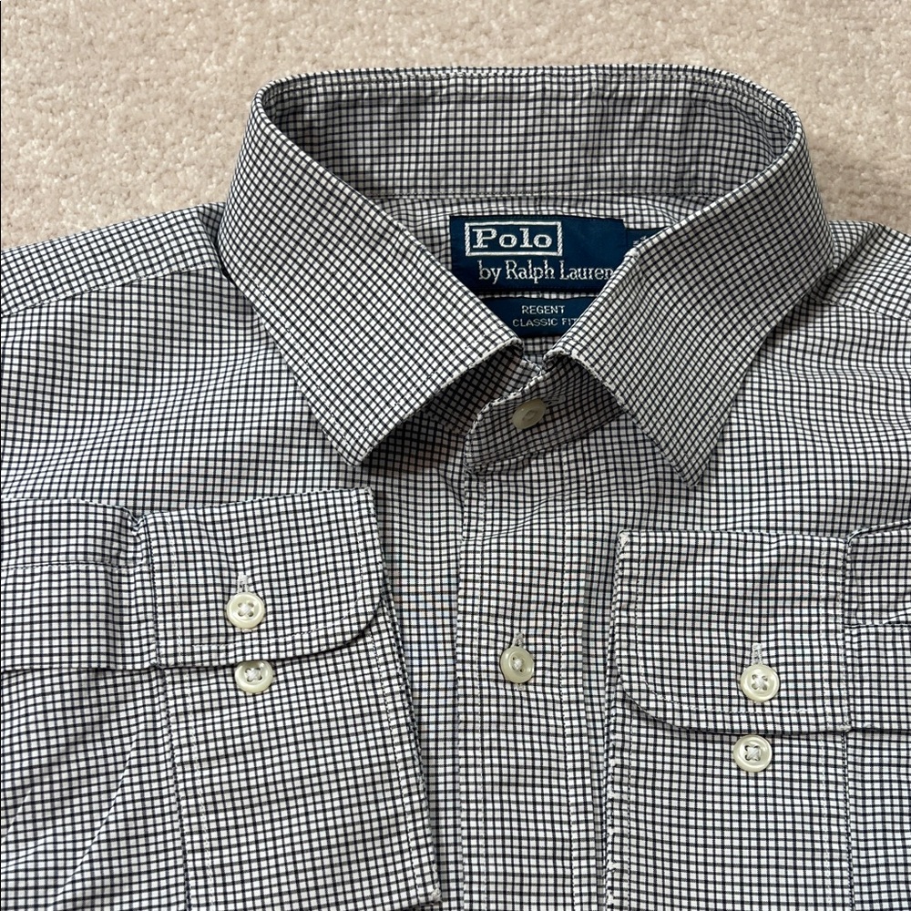 Polo Ralph Lauren Mens Checkered Button Down Dress‎ Shirt Regent Classic Fit